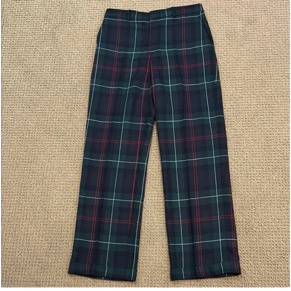 NEW Polo Ralph Lauren Plaid Wool Relaxed Straight Pant size 8 Blackwatch Multi